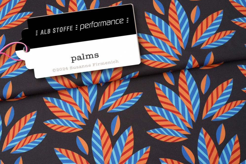 Albstoffe - Performance - Palms - Black 