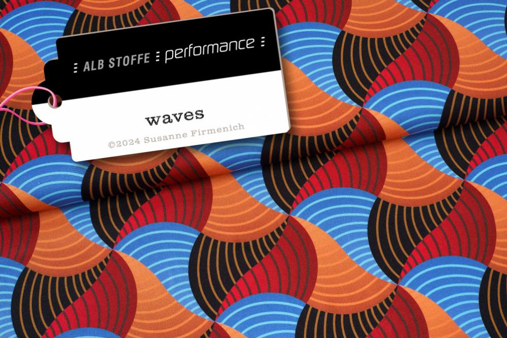 Albstoffe - Performance - Waves - Black 