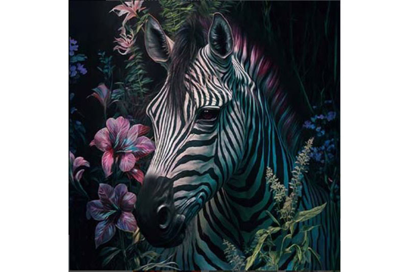 Premium-Samt - Panel - Zebra Jungle 