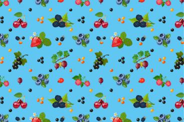 Outdoorstoff - Garten-Beeren Hellblau