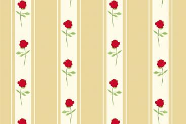 Dekostoff - Streifen mit Rosen Beige 