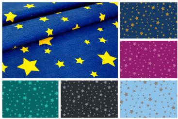 Frottee-Fleece - Sterne - Night Colours 