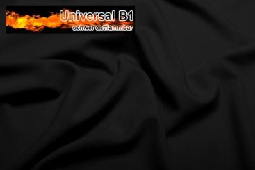 Universal Stoff B1 - 280 cm - schwer entflammbar - Schwarz - 3,0 Meter Schwarz