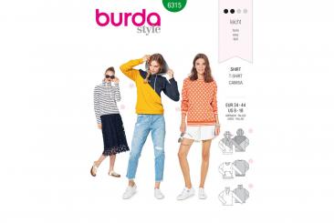 burda Schnittmuster 6315 Sweatshirt - Hoodie 