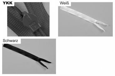 YKK-Kunststoff-Reißverschluss - verdeckt - nicht teilbar - 15 cm 