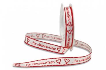 Geschenkband - Sprüche "für Naschkatzen" - 15 mm - 20 m-Rolle 