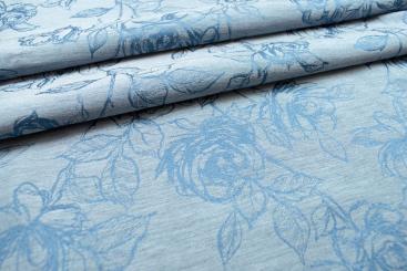 Rosen Jacquard - Hellblau/Blau 