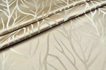 Dekostoff Jacquard - Leaves - Gold 