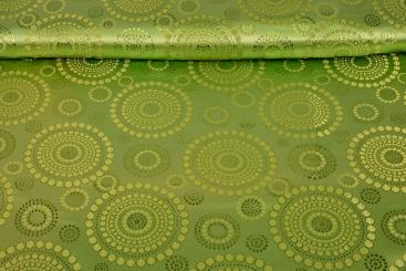 Brokat-Stoff Mandala Dots - Limette 