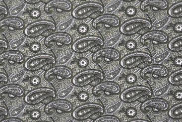 Baumwollstoff - Paisley Allover - Grau 