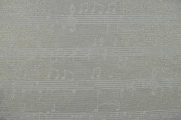 Dekostoff - Jacquard - zweiseitig - Musiknoten - Creme/Beige 