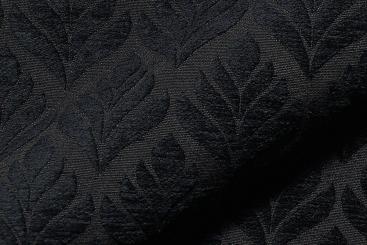 Chenile-Wende Jacquard - Lotusblatt - Schwarz 