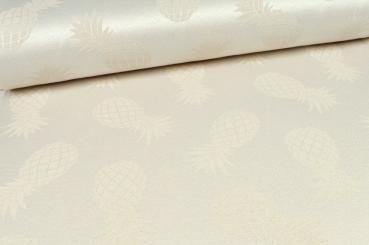 Dekostoff Jacquard - Ananas - Creme 