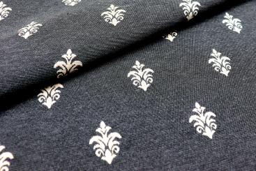 Jacquard - Barock-Lilie - Grau 