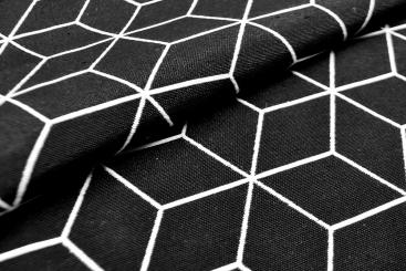 Wende-Jacquard - Cubic - Schwarz/Weiß 