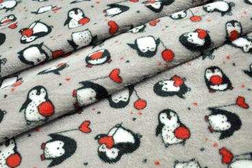 Wellness-Fleece - Doubleface - Pinguine/Punkte 