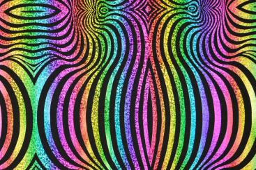 Tanzkleiderstoff Hologramm - Trippy Rainbow 