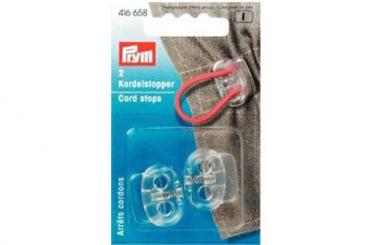 Kordelstopper breit - Kunststoff - 2 Stck. -  Transparent 