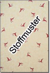 Stoffmuster: Dekostoff Zweiseitiger Jacquard - Kleine Hirsche - Rot 