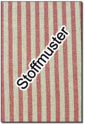 Stoffmuster: Dekostoff deluxe - British Feeling - Streifen - 280 cm - Rot/Beige 