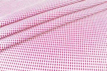 Patchwork-Stoff Basic - Kleine Karos - Weiß/Rosa 