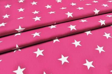 Patchwork-Stoff Léger - Big Stars - Pink/Weiß 