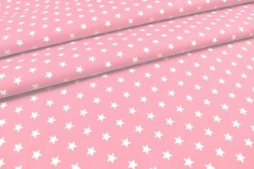 Patchwork-Stoff Léger - Small Stars - Rosa/Weiß 