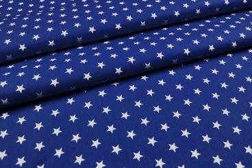 Patchwork-Stoff Léger - Small Stars - Royal/Weiß 