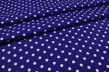 Patchwork-Stoff Léger - Big Dots - Royal/Weiß 