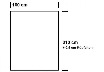 Fertig-Gardine linke Seite - Universalstoff B1 - a: 160 x b: 300 cm - Weiß 