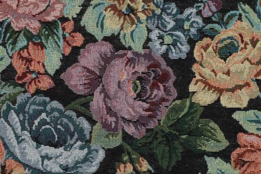 Gobelin Basic - Flowers - Schwarz