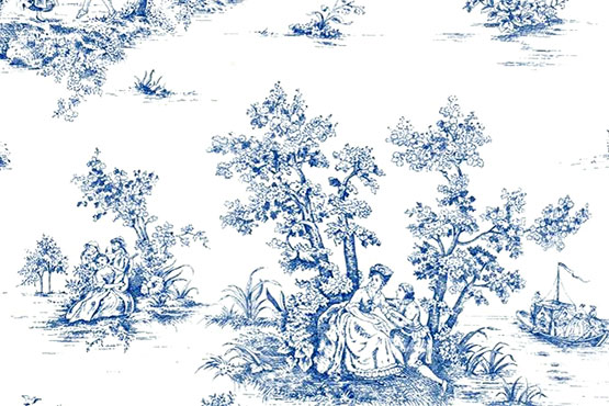 Bild: Toile de Jouy Blau Stoff